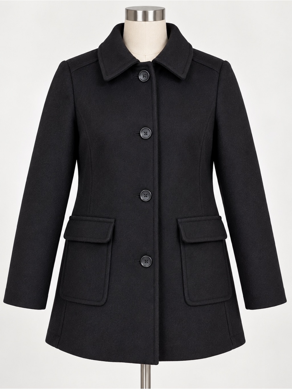 American Apparel Wool Audrey Coat Black Made in USA Size M